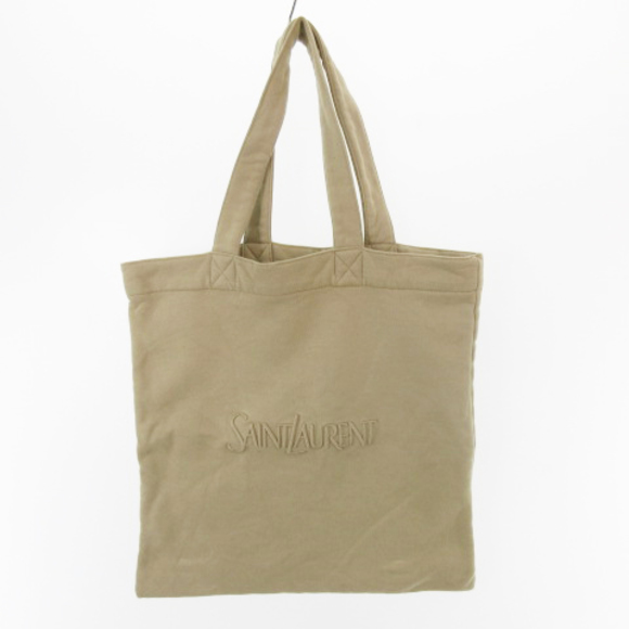 Saint Laurent Fleece Logo Kering Embroidery Bag Beige - Picture 1 of 7